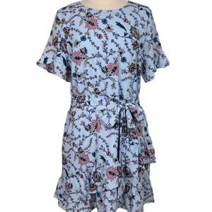 Banana Republic Floral shift flare Dress in Blue and Pink